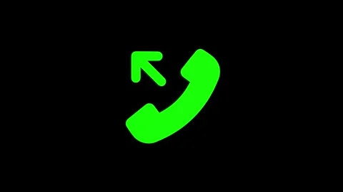 Outgoing phone rotating 3d icon 4k animation, call looping with alpha chann.. Stock Footage 313476251