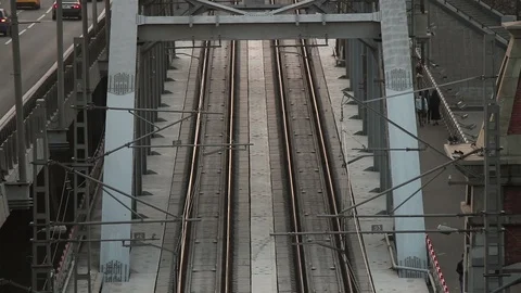 Outgoing train in Moscow Stock Footage 98274730