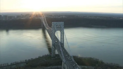 Outgoing view of george washington bridge Stock Footage 75203760