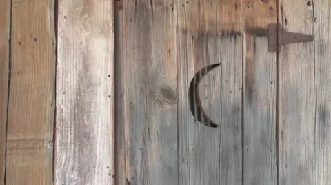 Outhouse Moon Closeup Stock Footage 12433133