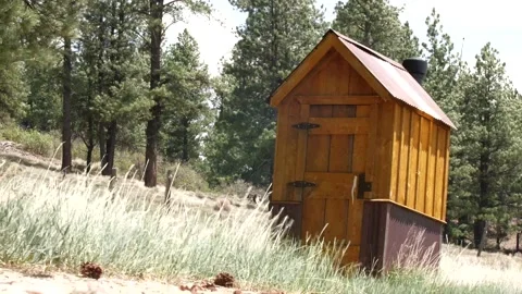 Outhouse in the woods Video stock 132623430