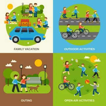 Outing Flat Set Ilustración de archivo