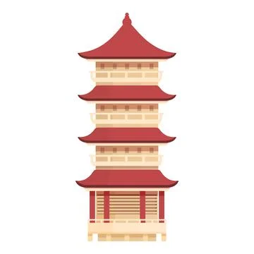 Outing pagoda icon cartoon vector. China building Ilustración de archivo
