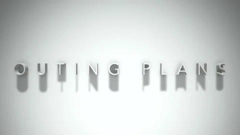Outing plans 3D title animation white text on a white background Stock Footage 299759019