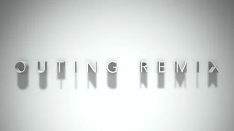 Outing remix 3D title animation with shadows on a white background Stock Footage 298006463