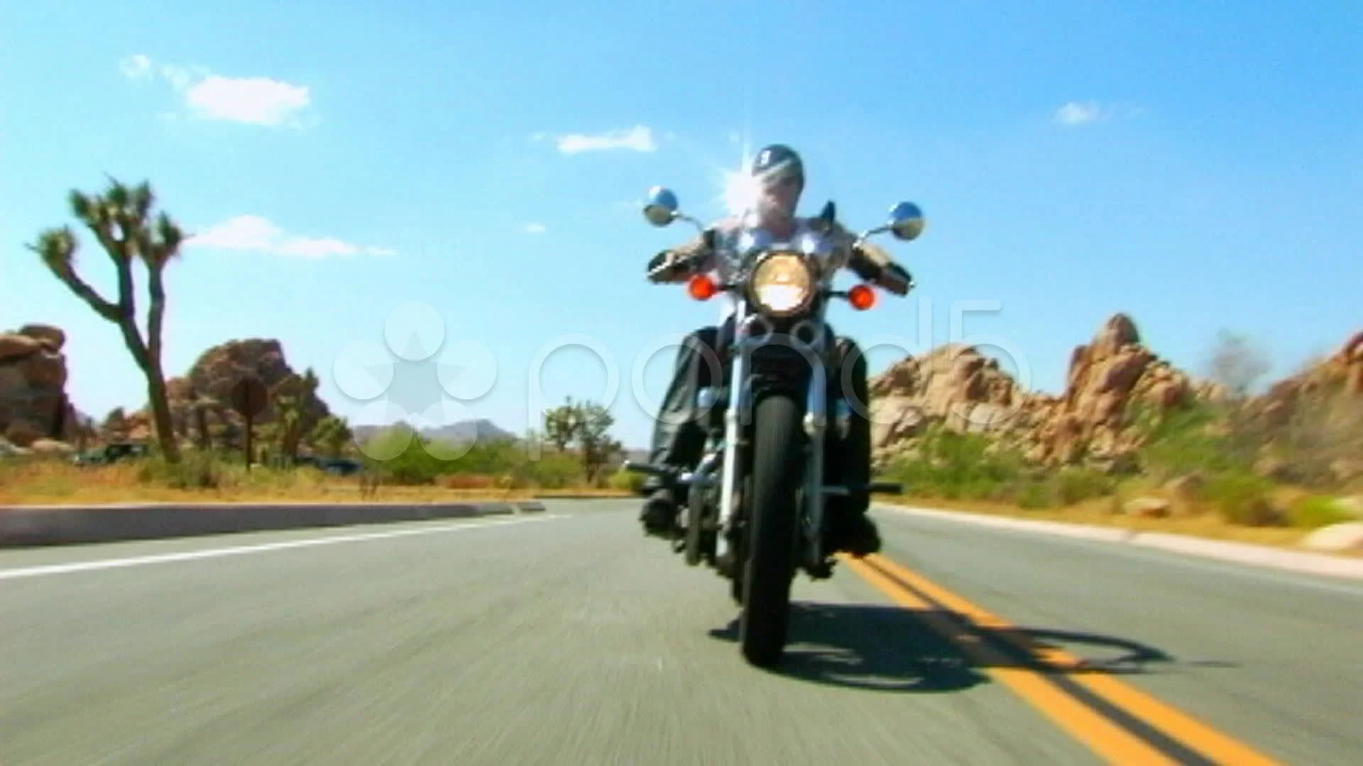 Outlaw Biker On Motorcycle In Desert Low Angle, image size:1920x1080
