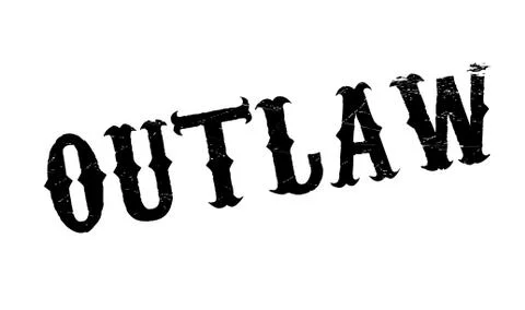 Outlaw rubber stamp Stock Illustration
