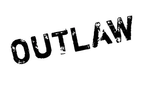 Outlaw rubber stamp Stock Illustration