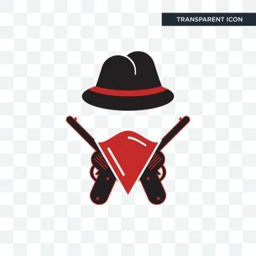 Outlaws vector icon isolated on transparent background, outlaws logo design Stock Illustration