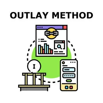 Outlay method concept showing process and data analysis Stock Illustration