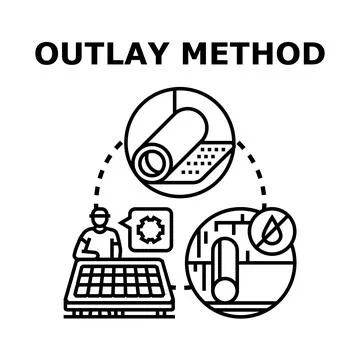 Outlay method for construction and waterproofing materials Ilustración de archivo