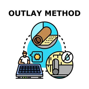Outlay method for construction and waterproofing materials Stock Illustration