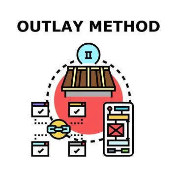 Outlay method for financial planning and expense analysis Stock Illustration