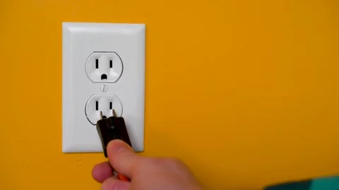 Outlet-3 Prong Plug-Orange Video stock 147792210