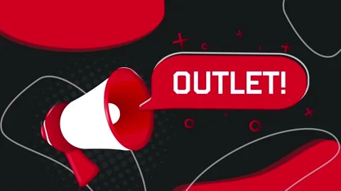 Outlet banner. Megaphone with speech bubble in flat style. 4K video animation Stock Footage 226812397