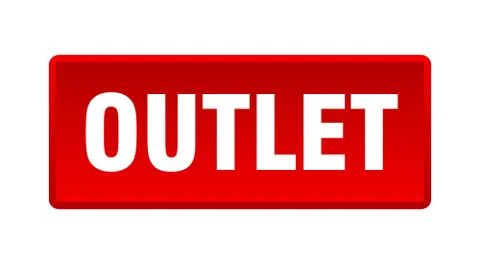 Outlet button. outlet square red push button Stock Illustration