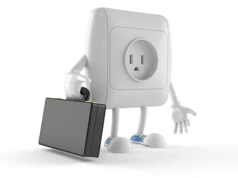 Outlet character with briefcase Stock Illustration