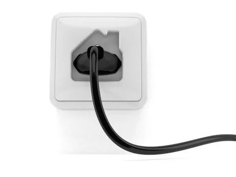 Outlet in house shape with electric plug Stock Illustration