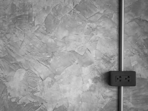 Outlet on Loft Style Wall Stock Photos
