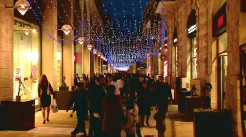 Outlet Mall at Night Stock Footage 10874989