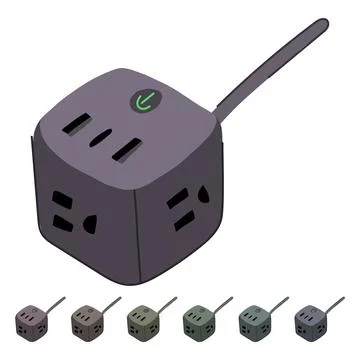 Outlet power strip smart vector cartoon graphic Stock Illustration