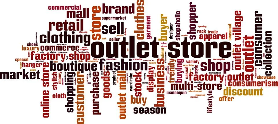 Outlet store word cloud Stock Illustration