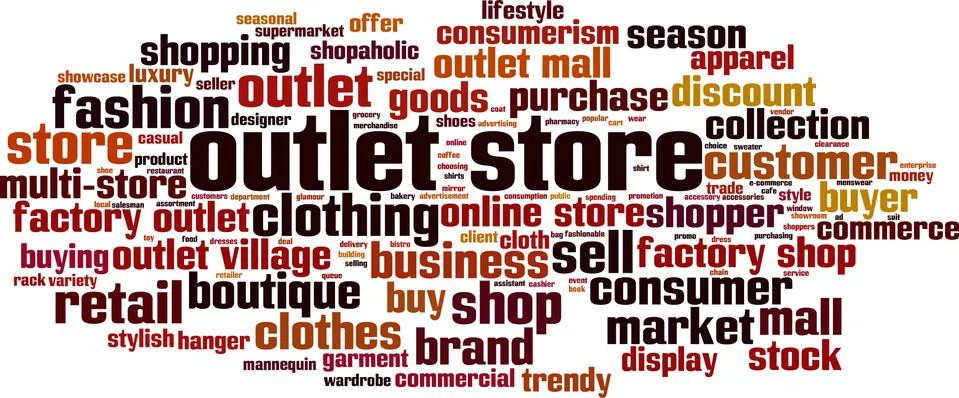 Outlet store word cloud Illustrazione stock