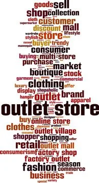 Outlet store word cloud Stock Illustration