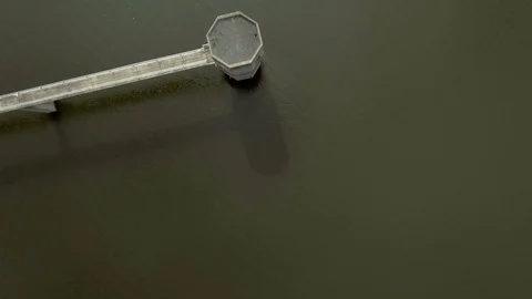 Outlet tower by dam Stock Footage 72921704