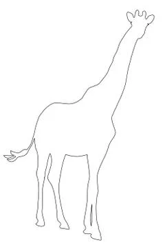 Outline of an african Giraffe Illustrazione stock
