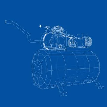 Outline Air compressor 스톡 일러스트