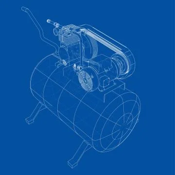 Outline Air compressor 스톡 일러스트