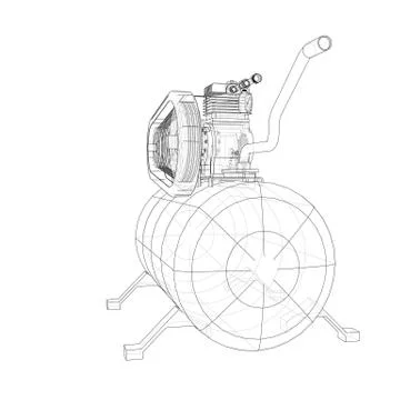 Outline Air compressor Illustrazione stock