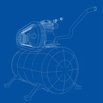 Outline Air compressor 库存插图