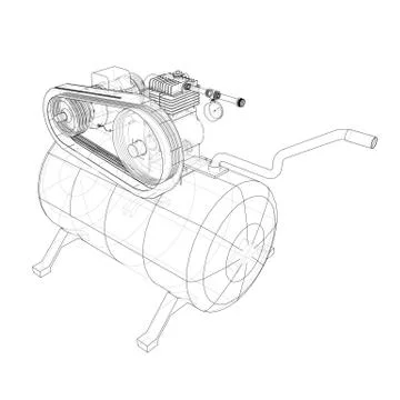 Outline Air compressor Stock Illustration