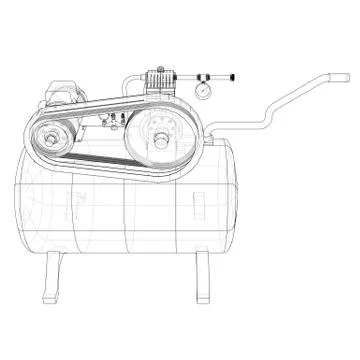 Outline Air compressor. Vector 스톡 일러스트