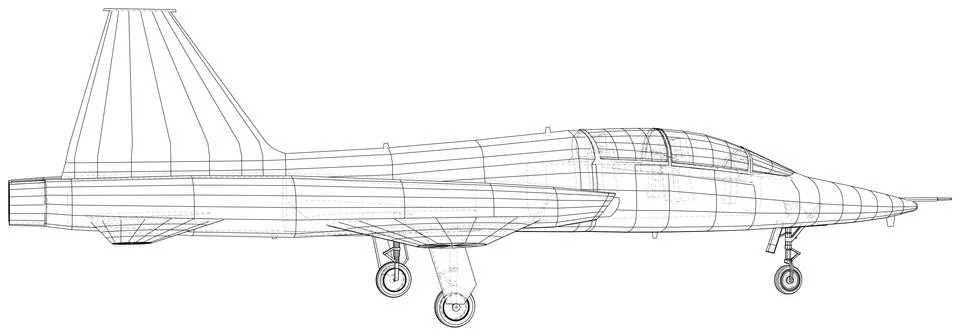 Outline Airplane. Vector rendering of 3d. Wire-frame style. The layers of Illustrazione stock