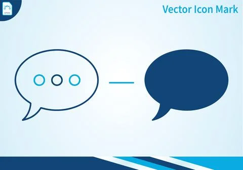 Outline and filled chat bubble icon vector with dash. Stock Illustration