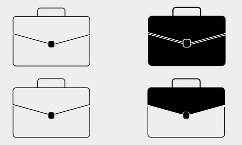 Outline and solid bag icons Stock Illustration