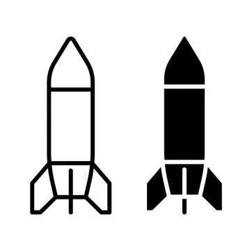 Outline and Solid Rocket Design for Space Exploration or Technology Concepts 스톡 일러스트