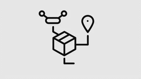 Outline Animation of Logistics Drone Package Truck and Location Icons Stock-Footage 337643771