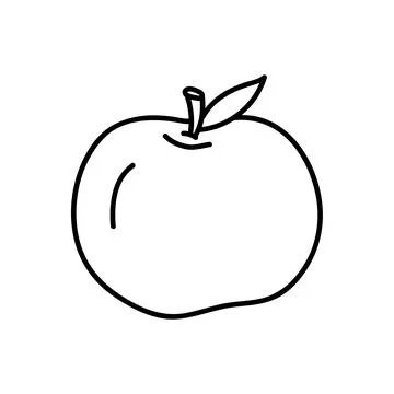 The outline of an apple is drawn by hand. Vector illustration. 스톡 일러스트