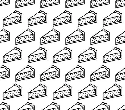 Outline apple pie seamless pattern isolated on white background. Illustrazione stock