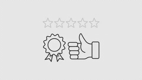 Outline appreciation icon animation motion graphic video Stock Footage 296645675