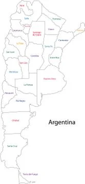 Outline argentina map Stock Illustration