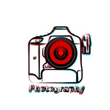 Outline art Camera vector illustration Stock Illustration
