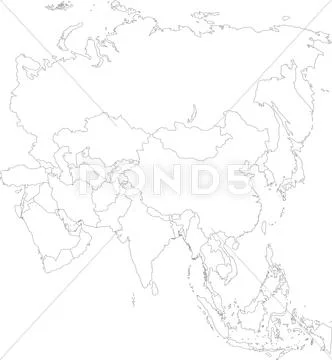 Outline Asia map ~ Clip Art ~ Download Now #30601295