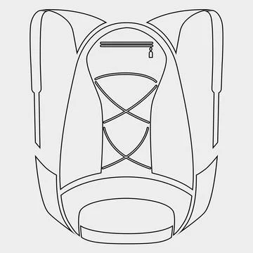 Outline backpack icon Illustration