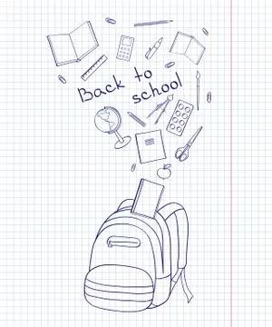 Outline of a backpack イラスト素材