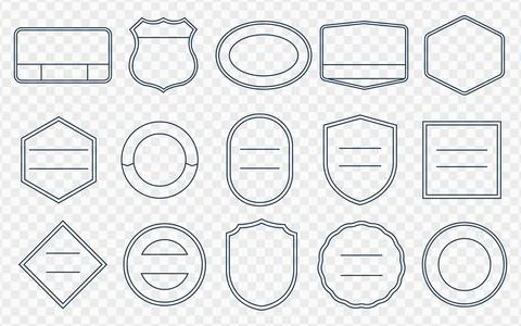 Outline Badge and Emblem Frames Bundle with Text Placeholders and Label Shape Illustrazione stock